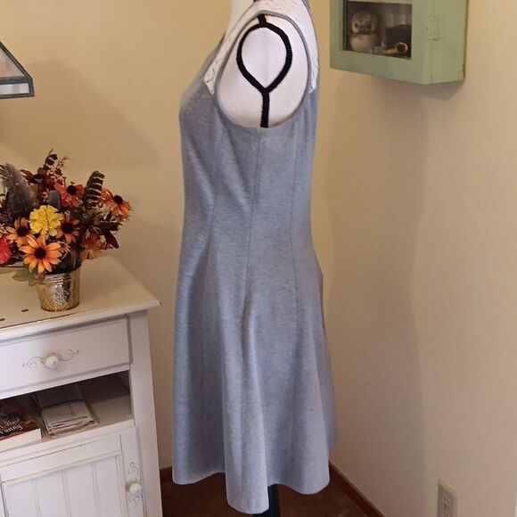 Ann Taylor Loft Gray Knit Fit and Flare Dress - Picture 5 of 9
